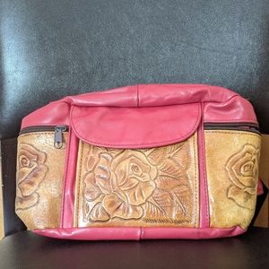 Genuine Leather Embossed Belt Bag